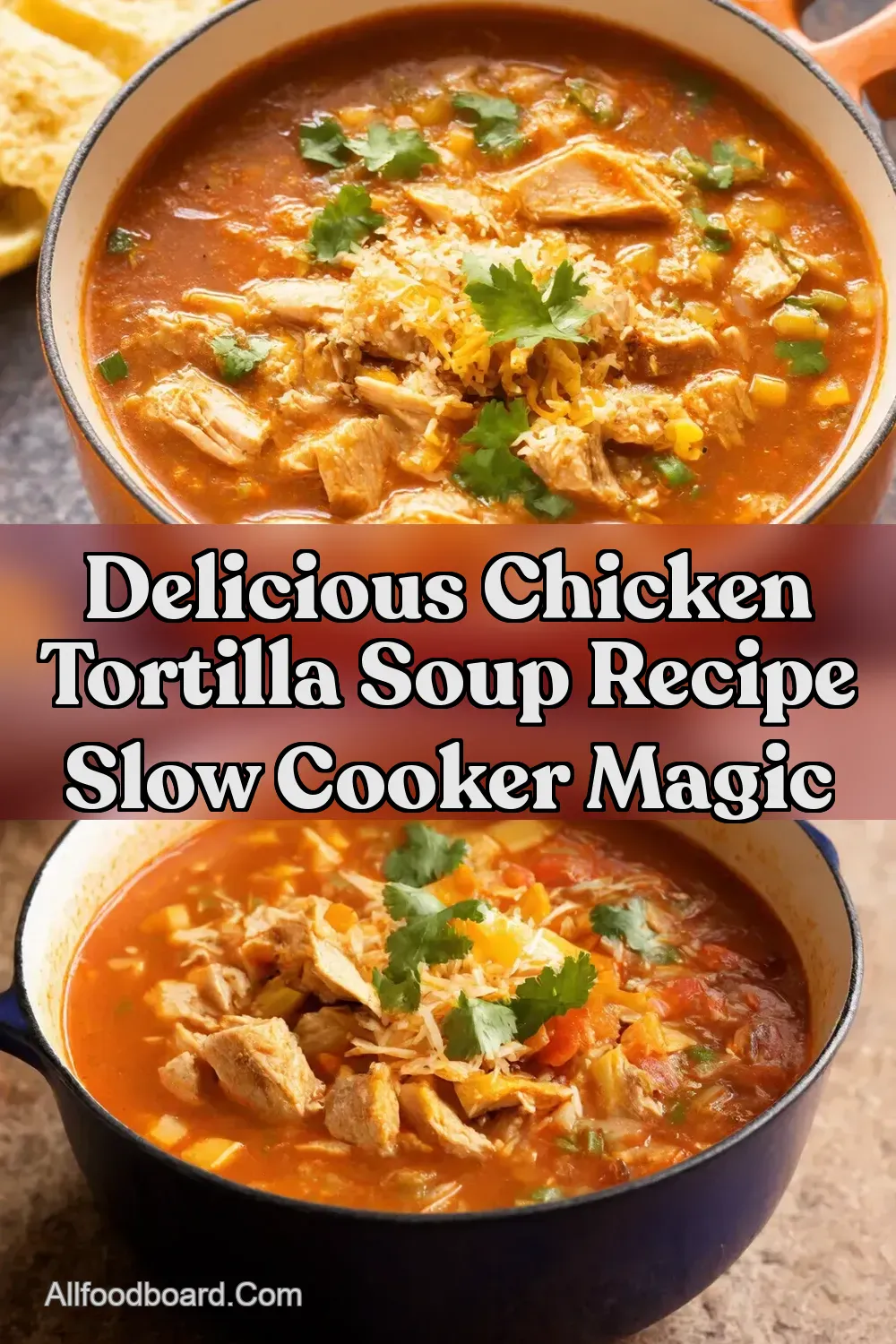 Easy SlowCooker Chicken Tortilla Soup Fiesta in a Pot