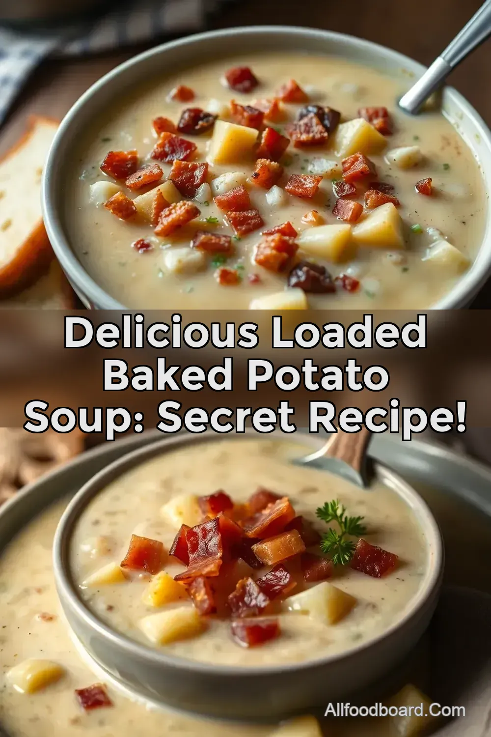 Delicious Loaded Baked Potato Soup: Secret Recipe! : PIN FOR LATER Delicious Loaded Baked Potato Soup: Secret Recipe!