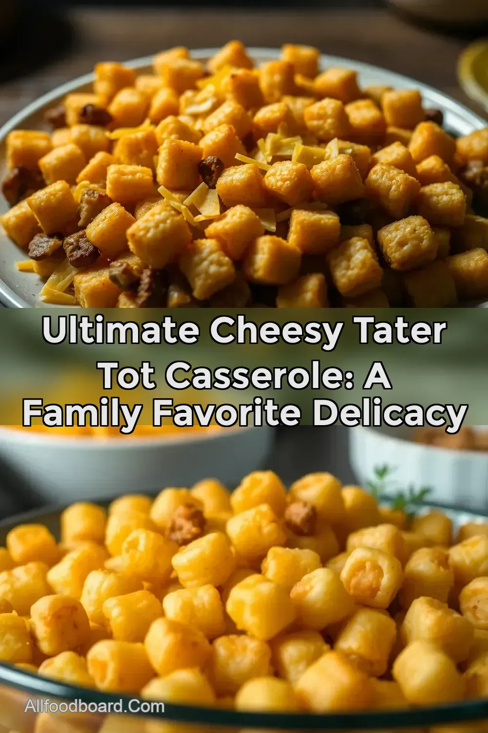 Ultimate Cheesy Tater Tot Casserole: A Family Favorite Delicacy : PIN FOR LATER Ultimate Cheesy Tater Tot Casserole: A Family Favorite Delicacy