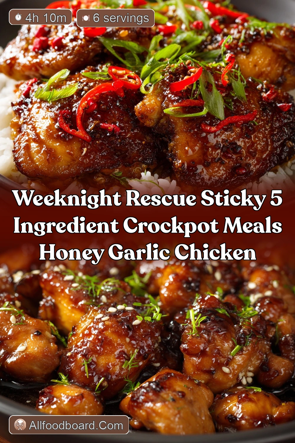 Sticky Honey Garlic Chicken The Best 5 Ingredient Crockpot…