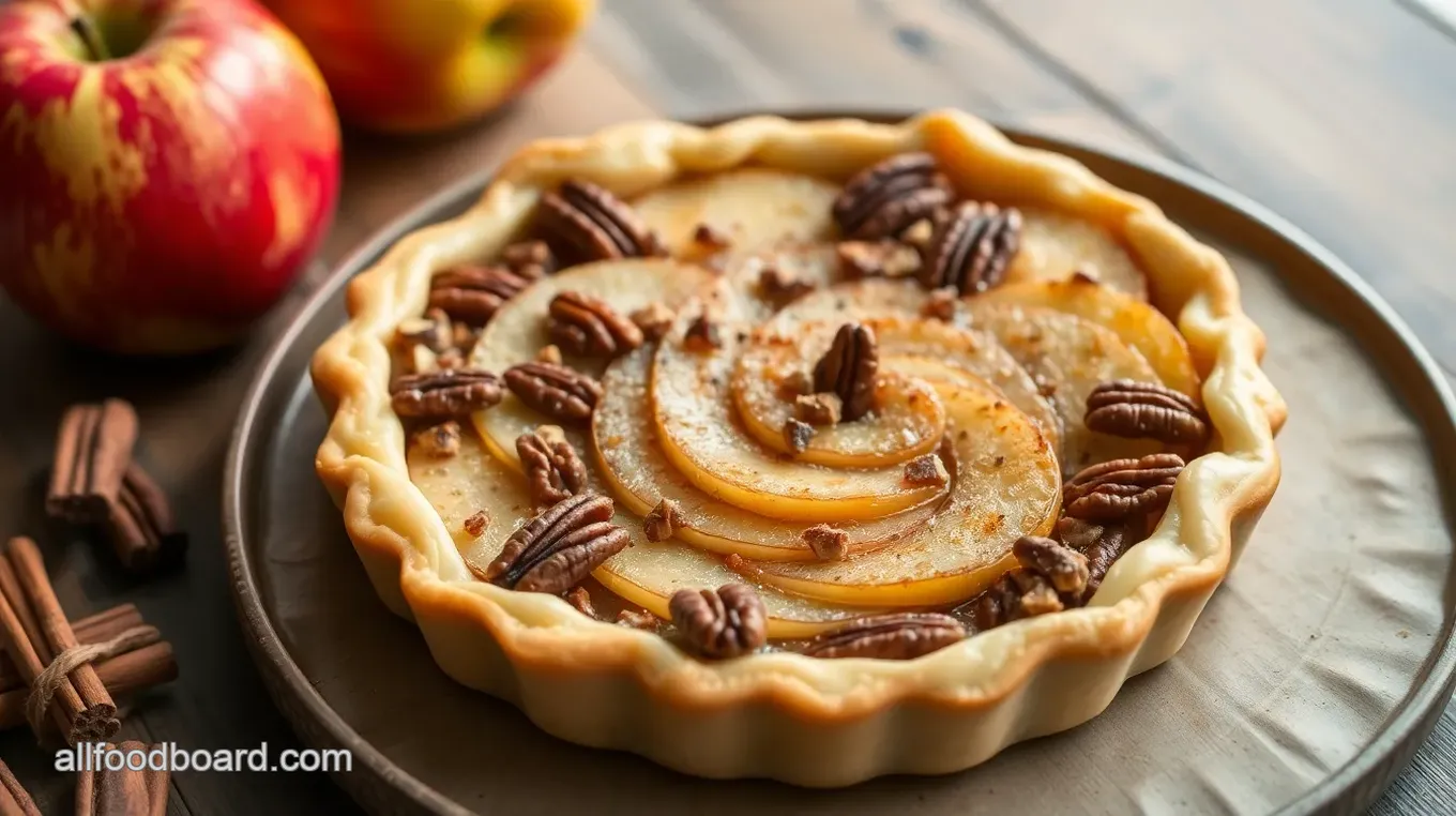 Apple and Pecan Danish Pastry Tart