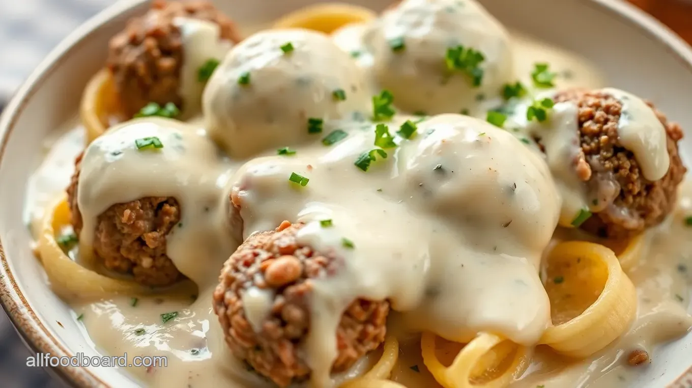 Alfredo Meatballs