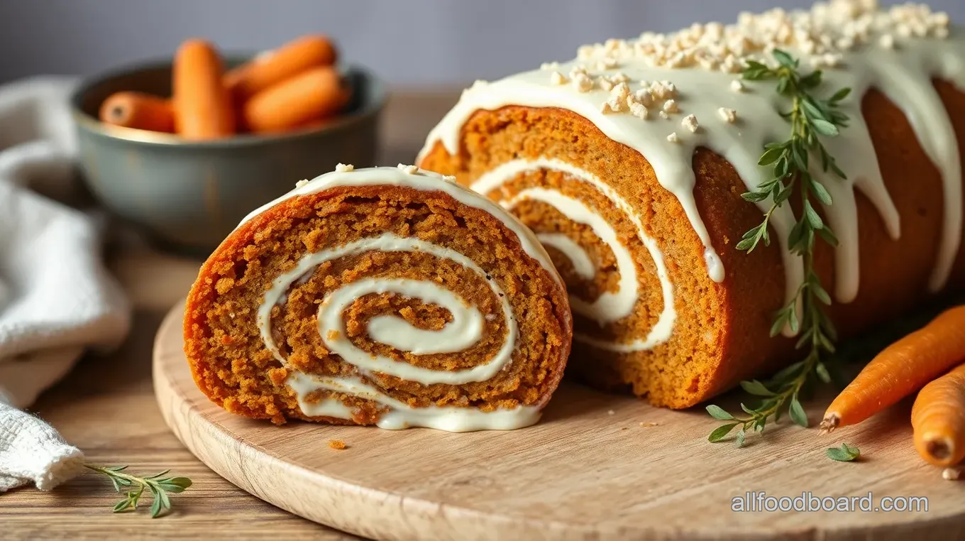 Carrot Cake Roll with Cream Cheese Frosting