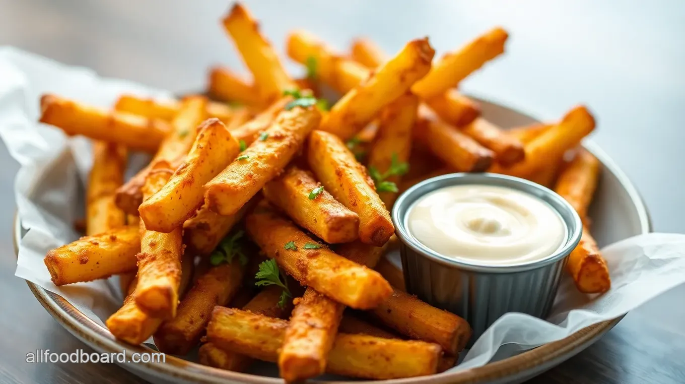 Crispy Hot Fries with Spicy Garlic Aioli