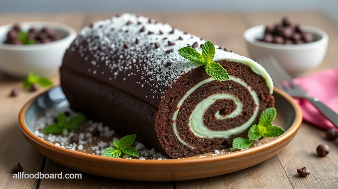 Mint Chocolate Roll Cake