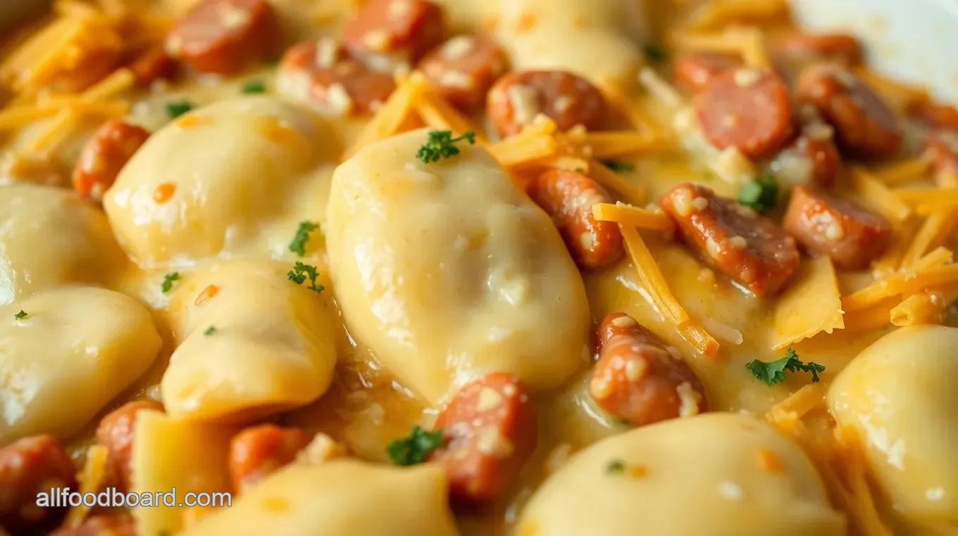 Pierogi Casserole with Kielbasa