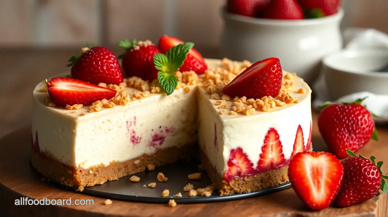 Strawberry Crunch Cheesecake