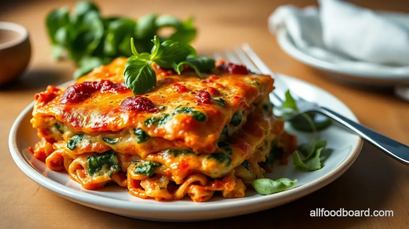 Cheesy Chicken & Spinach Lasagna Delight