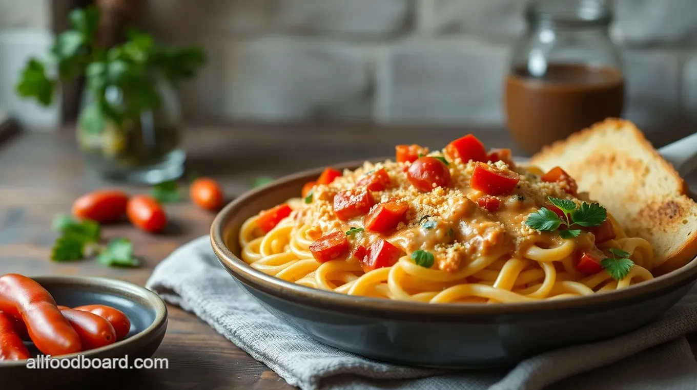 Cheesy Rotel Pasta Fiesta