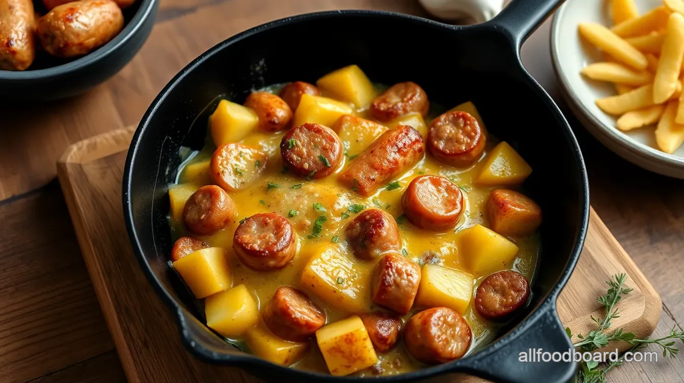 Cheesy Smoked Sausage & Potato Bake