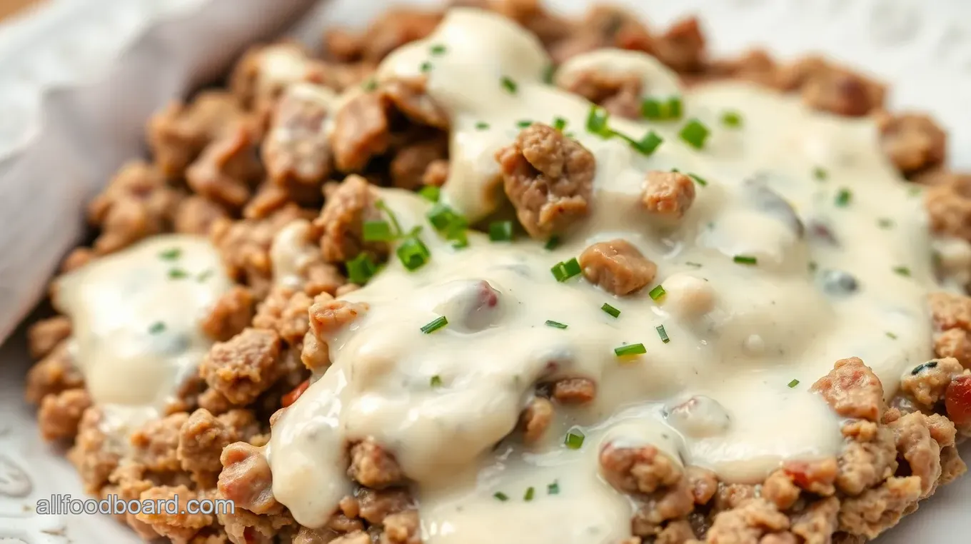 Ground Beef with Creamy Alfredo Sauce