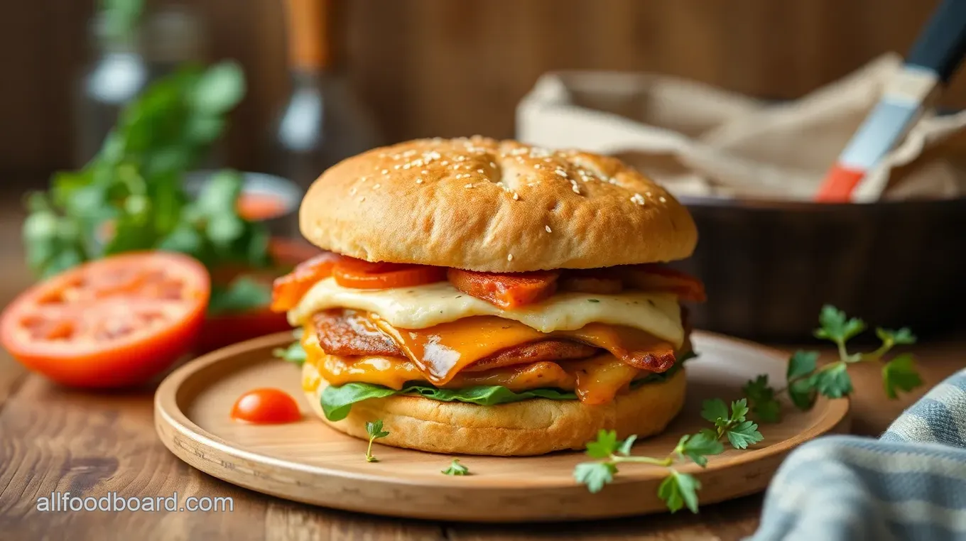 Turkey Bacon Lasagna Burger