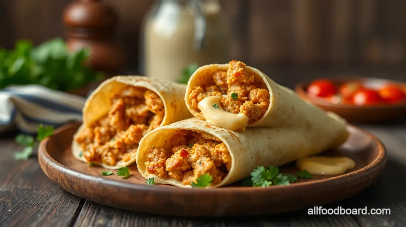 Air Fryer Chicken Ham & Cheese Wraps