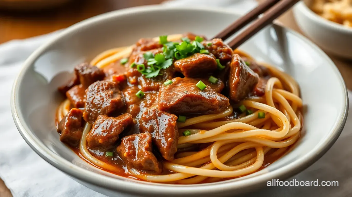 Quick Mongolian Ground Beef Noodles