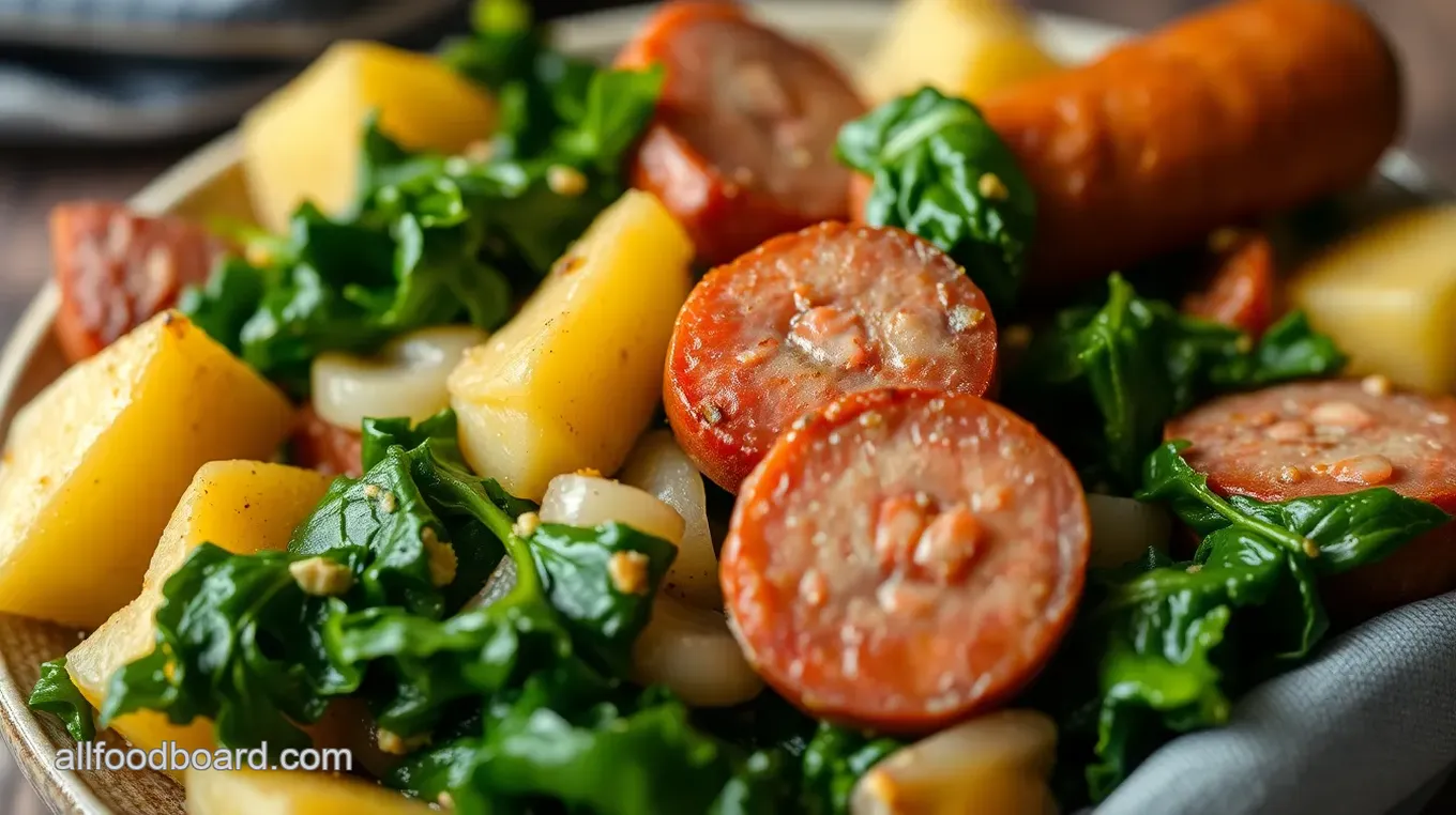 Dutch Winter Stamppot with Kale and Smoked Sausage