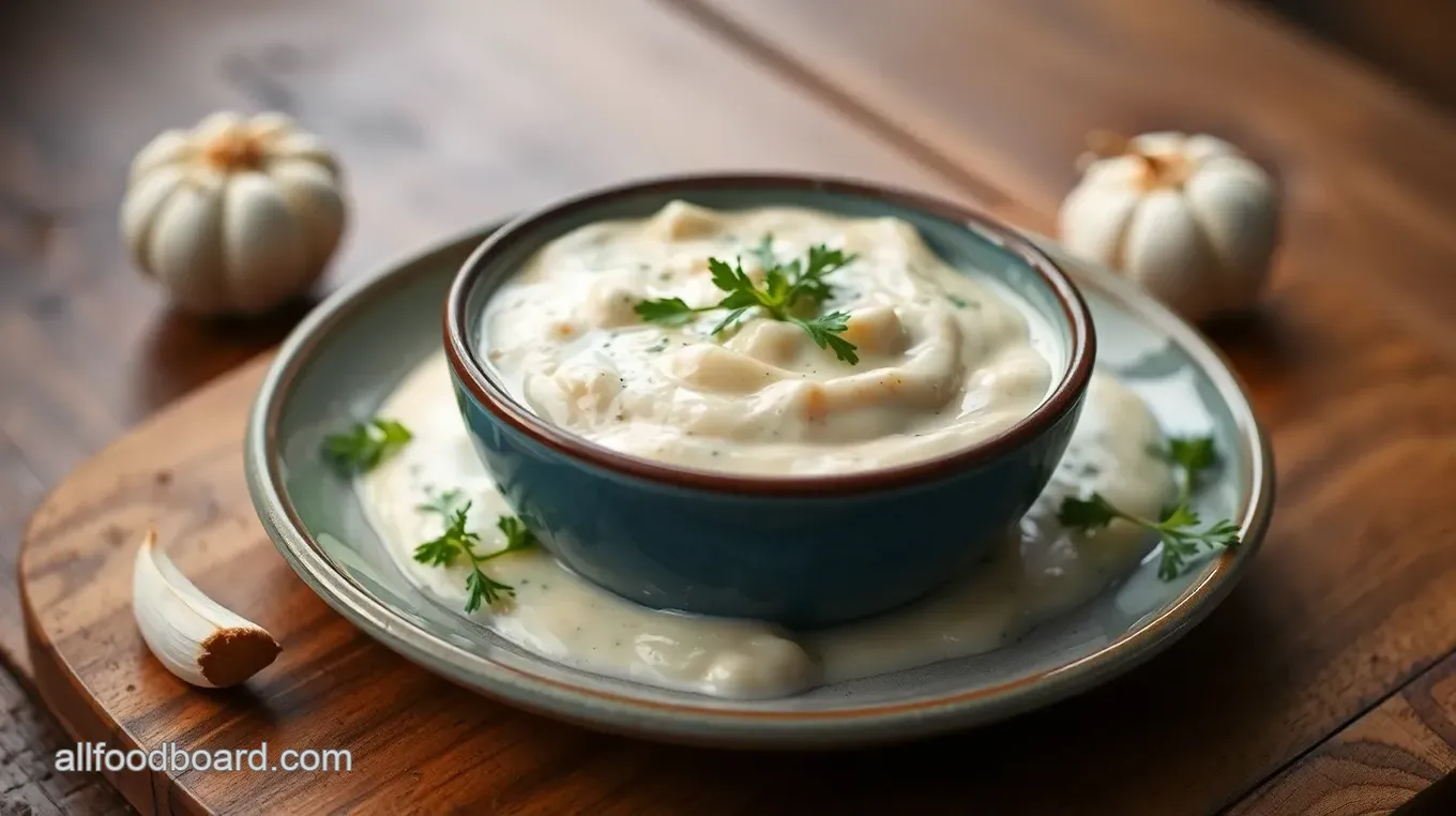 Quick Kitchen Sauce: Creamy Garlic Sauce