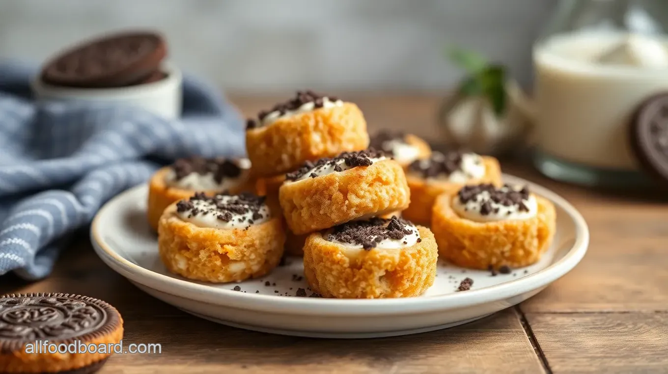 Fried Oreo Cheesecake Bites - Crispy Delights