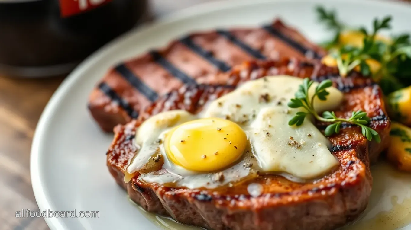 Grilled Beef Loin Flat Iron Steak with Garlic Herb Butter