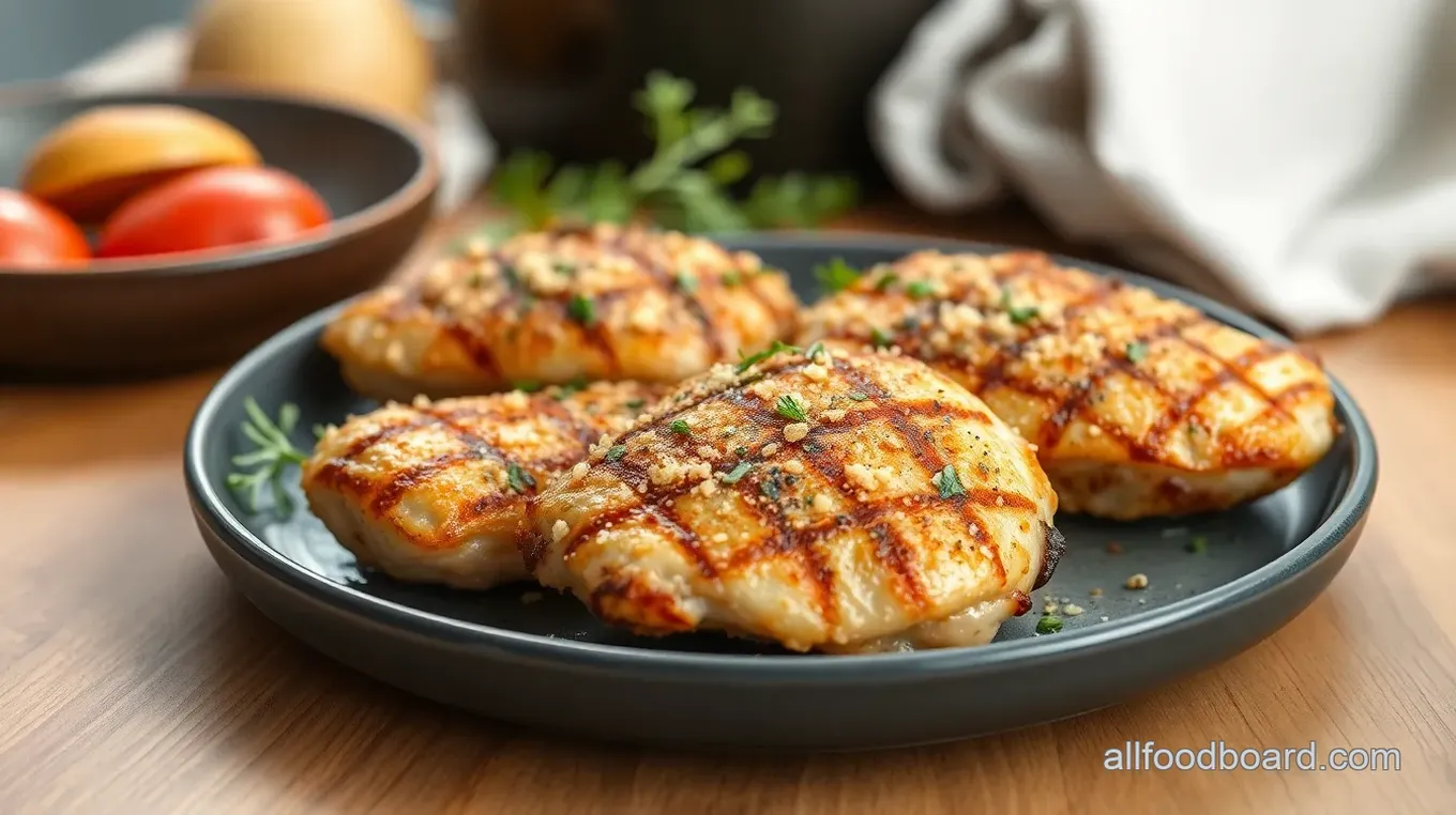 Grilled Chicken with Garlic Parmesan Crust