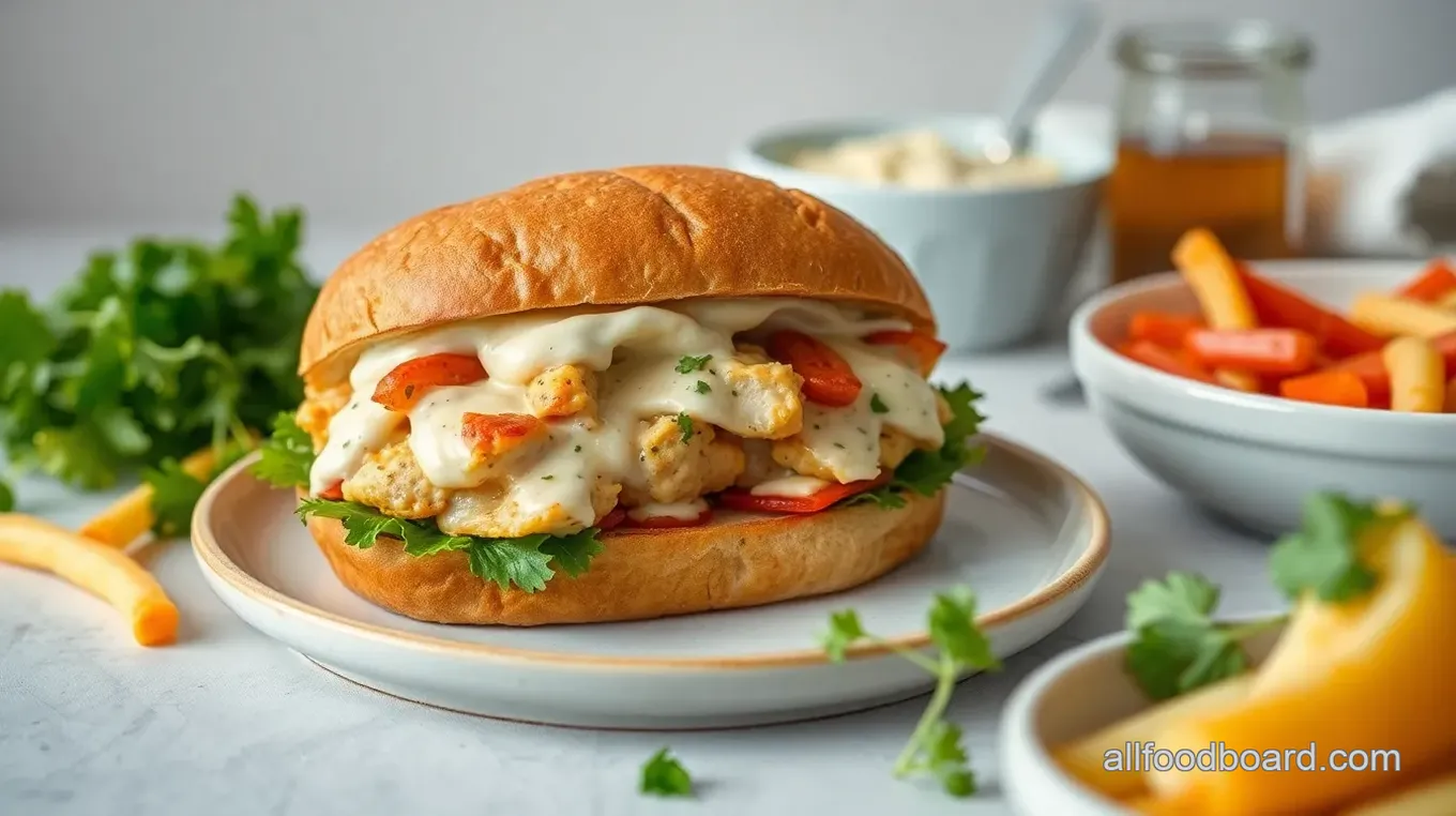 Hearty Slow Cooker Chicken Ranch Sandwiches