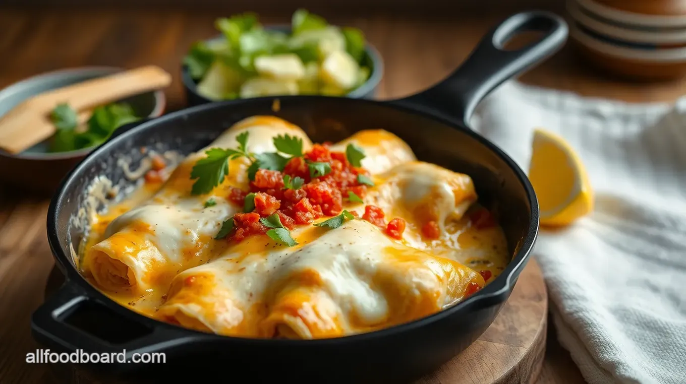 Heavenly White Chicken Enchilada Skillet