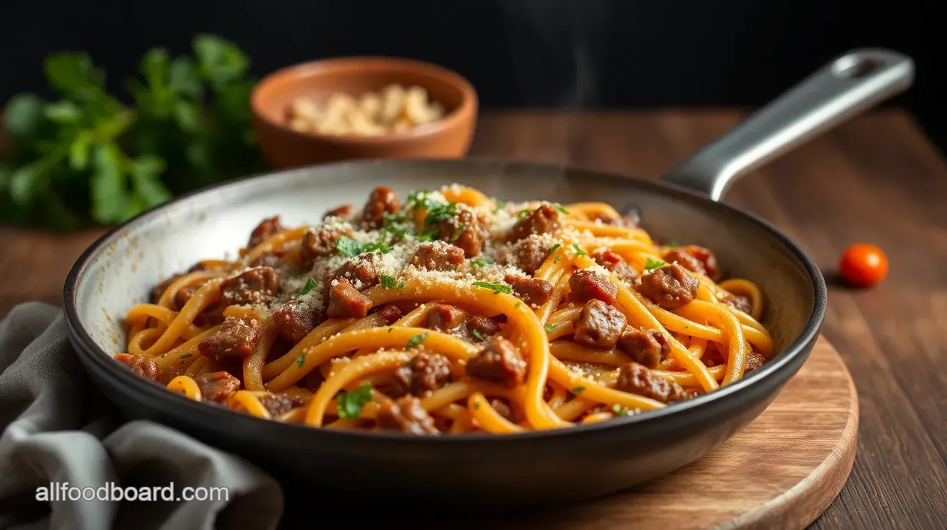 Cheesy Philly Cheesesteak Pasta