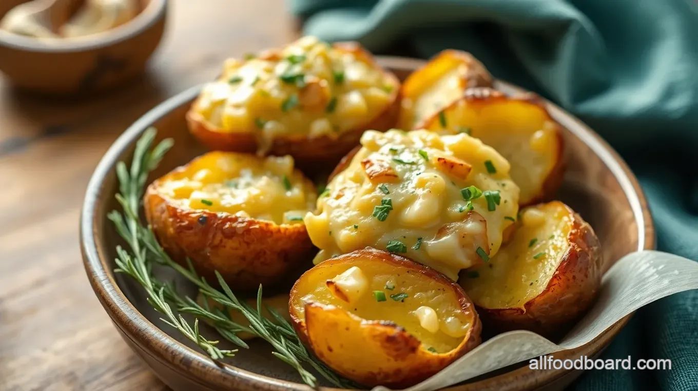 Oven-Baked Garlic Cheese Potato Layers