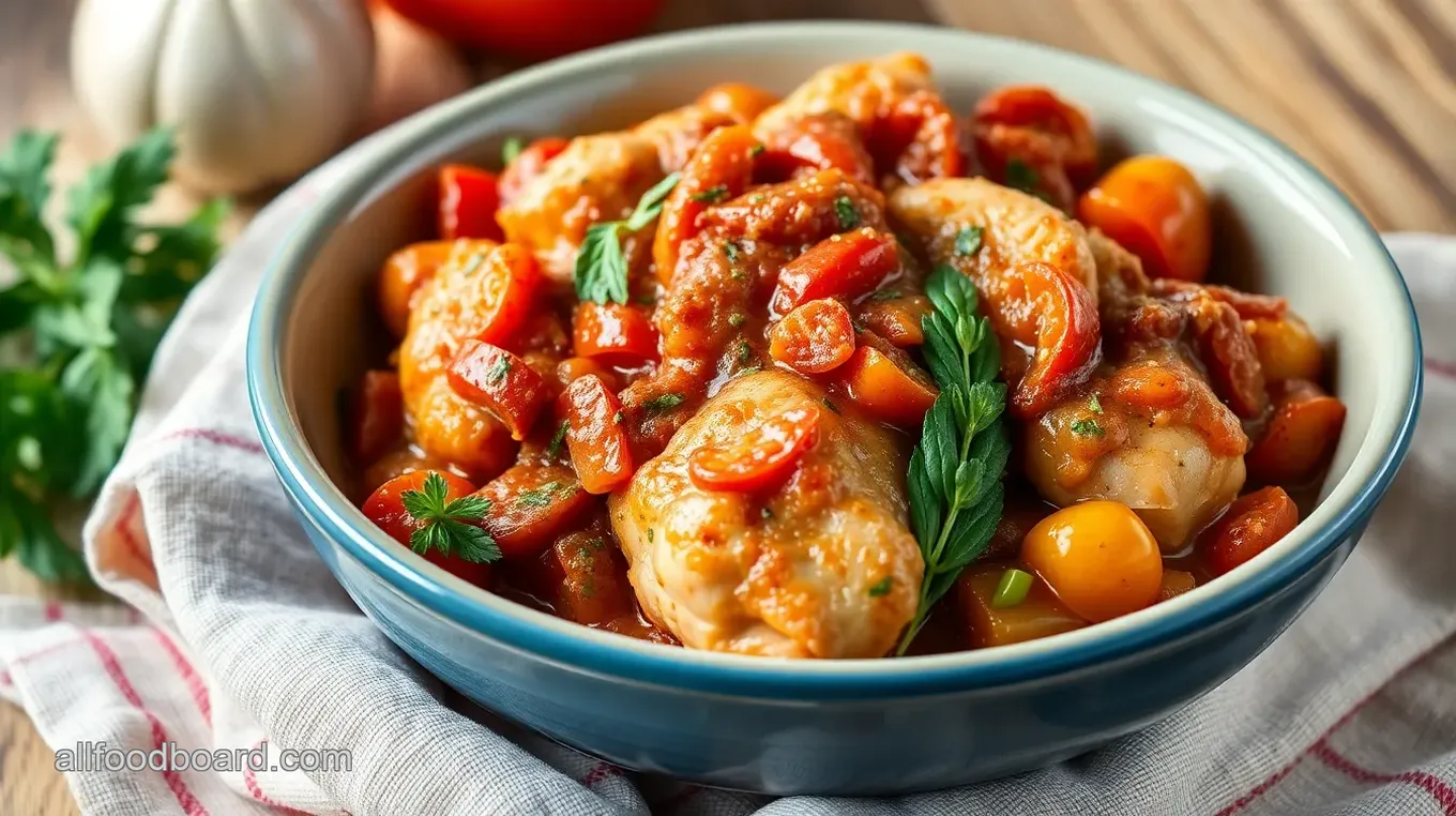 Pink Crock Pot Chicken Cacciatore