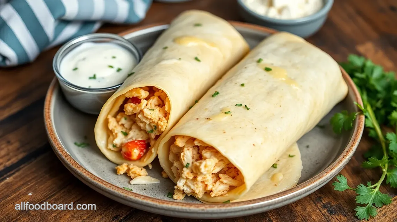 Cheesy Garlic Chicken Wraps