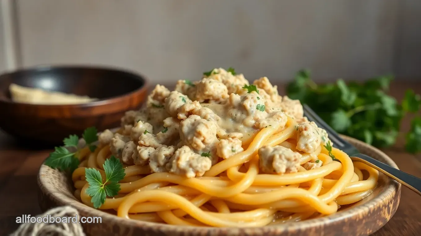 Quick Ground Turkey Pasta with Cheese