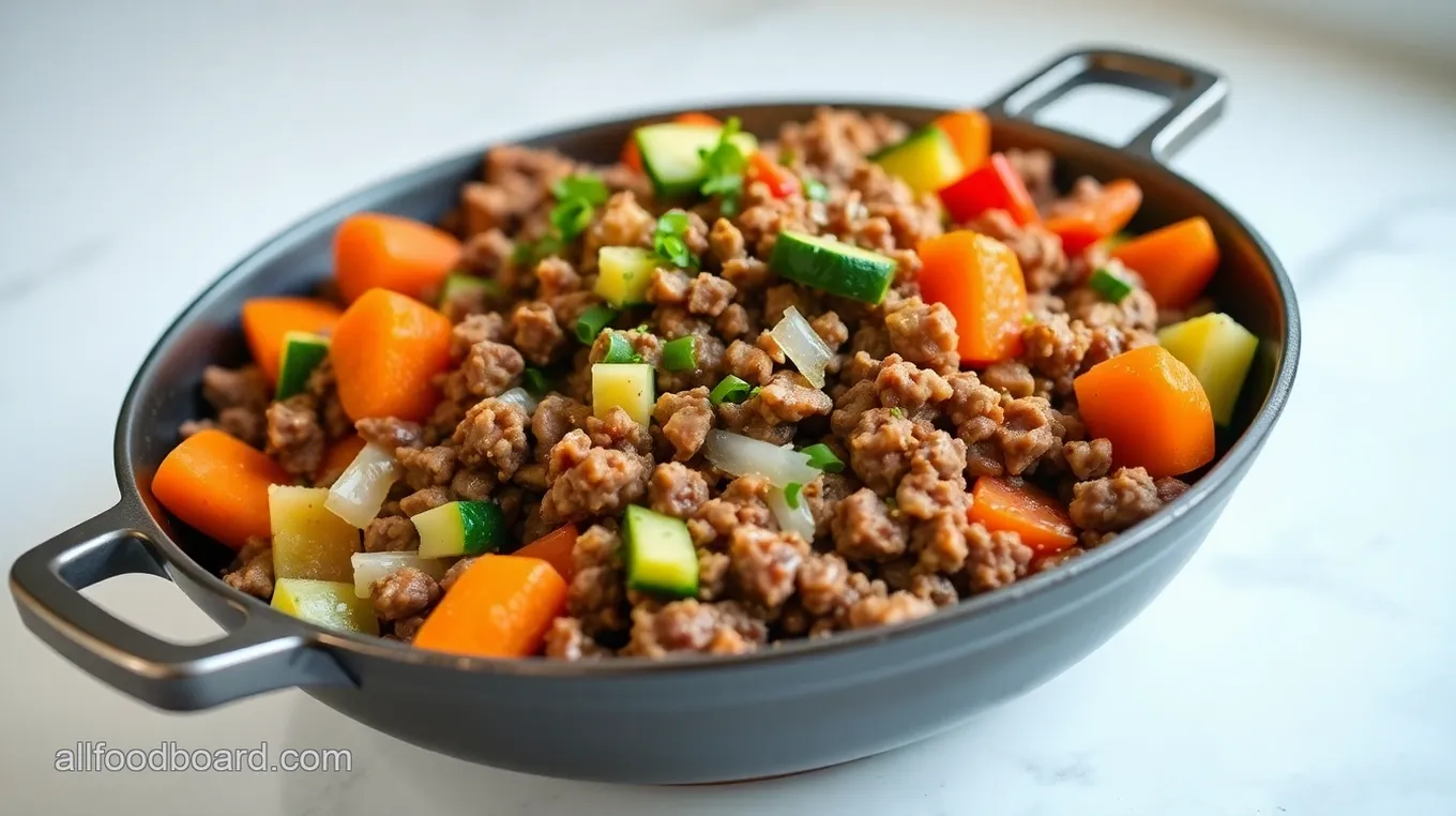 Savory 90/10 Ground Beef Skillet with Vegetables