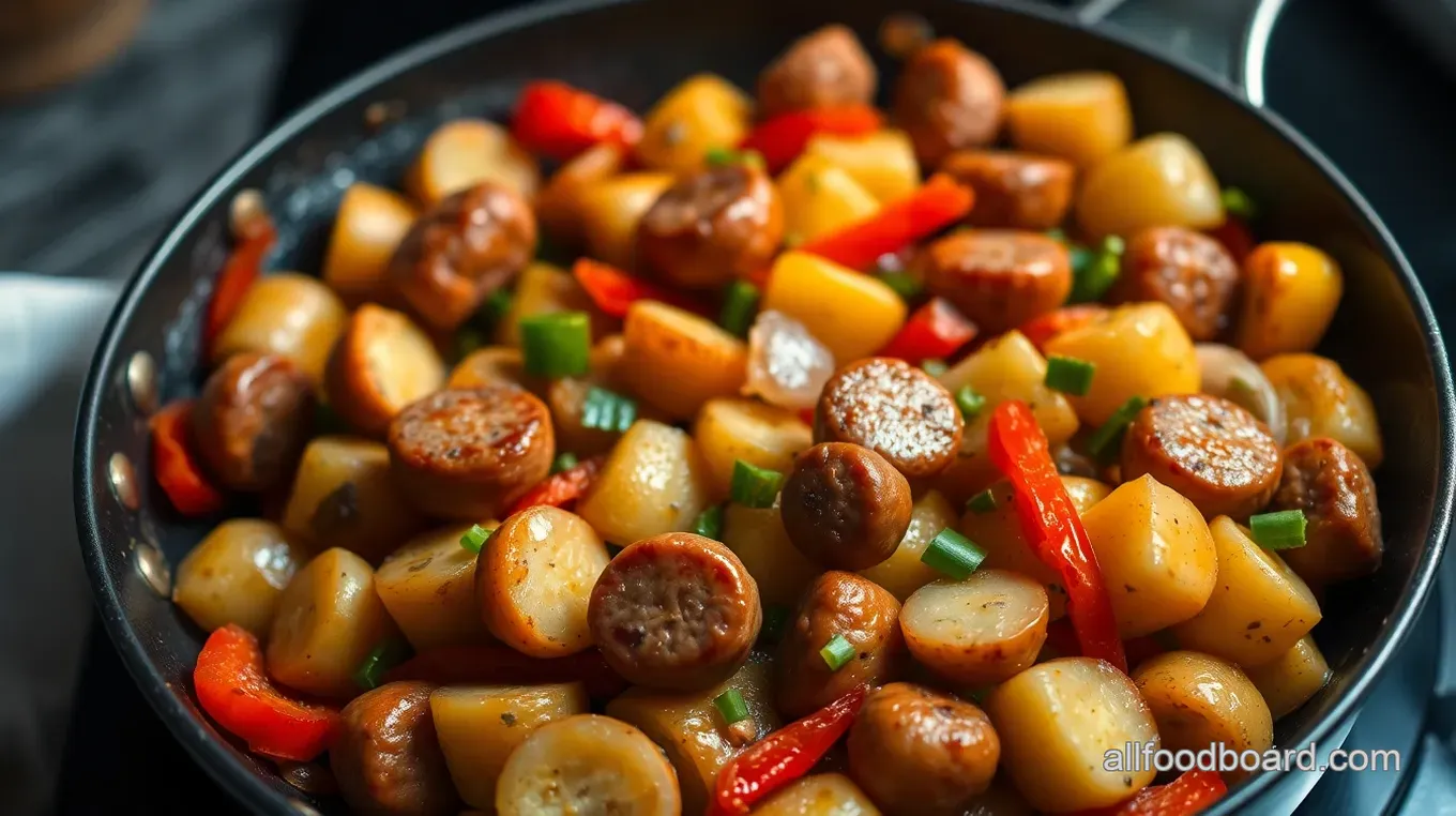 Easy & Flavorful Sausage Potatoes and Peppers Skillet: A Family Favorite Sizzling Sausage Potatoes & Peppers Skillet