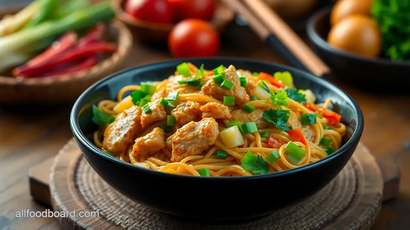 Stir-Fried Pancit with Chicken & Veggies