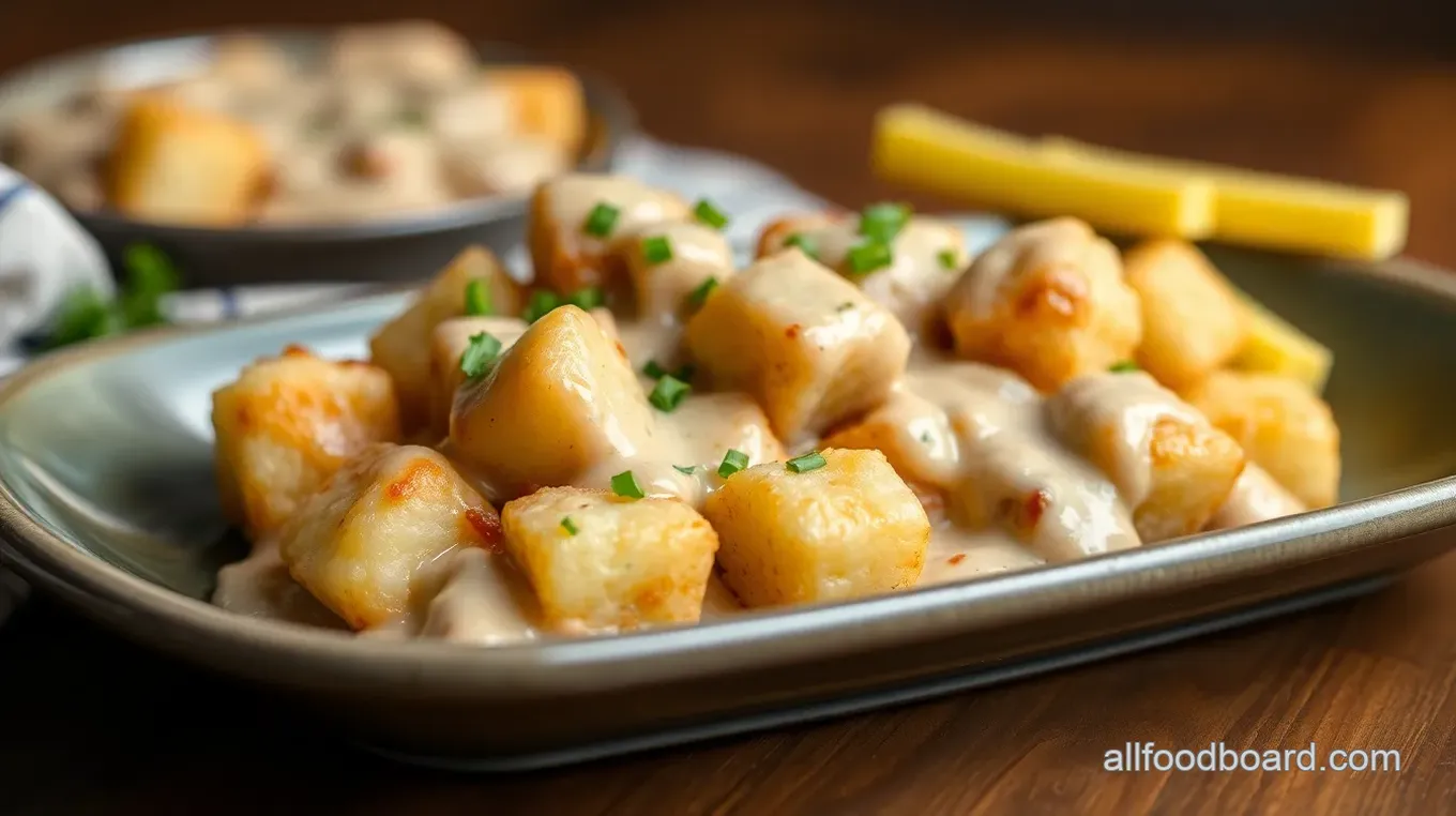 Tater Tot Breakfast Bowl with Sausage Gravy