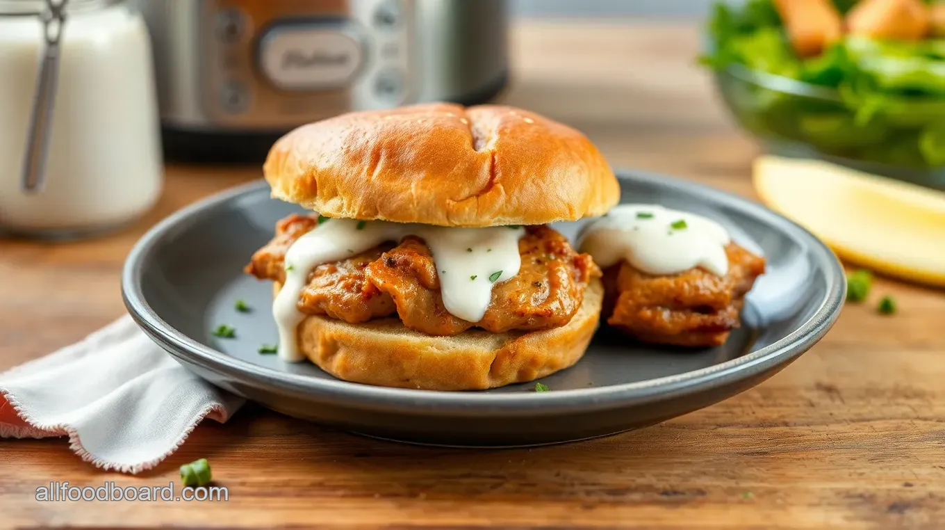 Ultimate Slow Cooker Chicken Ranch Sandwiches