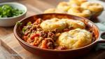 Bake Ground Beef in Cheesy Biscuit Casserole