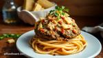 Creamy Burger Pasta with Cheddar Cheese