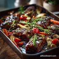 5Ingredient Healthy Dinner Recipes: Sticky Balsamic Pork Traybake