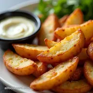 Crispy Air Fried Potato Wedges with Garlic Aioli Easy