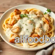 Easy & Flavorful Bake Chicken Pasta with Creamy Garlic Sauce