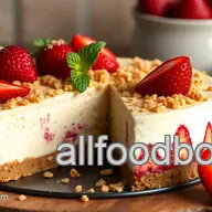 Bake Strawberry Cheesecake with Crunchy Topping