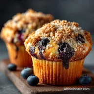 BakeryStyle Blueberry Muffins Recipe Tall Domes Crumbly Streusel