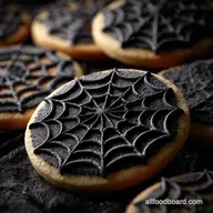 Halloween Cookies: Ultimate Midnight Black Spiderweb Sugar Cookies