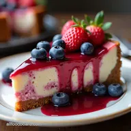Bloody Berry Cheesecake with Spiced Gingersnap Crust