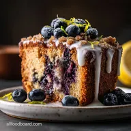 Blueberry Coffee Cake with Lemon Glaze in 1h 5m
