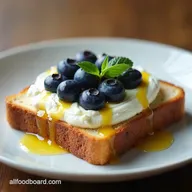 Creamy Cottage Cheese Blueberry Toast with Lemon Drizzle