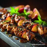 4th of July Recipes: Sticky Bourbon-Peach Glazed Chicken Skewers
