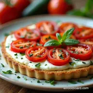 Cherry Tomato Tart with Herbed Ricotta Summer on a Plate