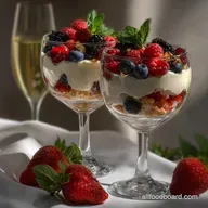 Festive New Years Eve Parfait Dessert Idea with Champagne