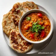 Cheap and Easy Poverty Meals: Hearty Lentil Stew Quick Flatbreads